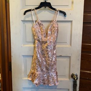 Rose Gold Sequin Cocktail Dress